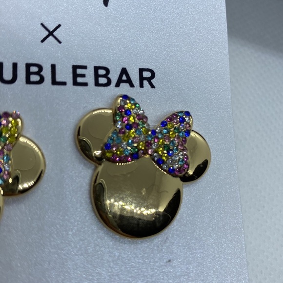 Disney X Baublebar Gold Rainbow Rhinestone Minnie Mouse Earrings - Picture 7 of 7